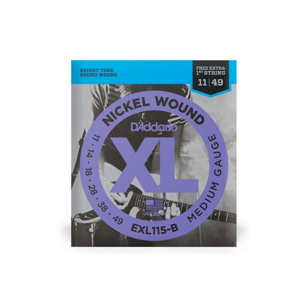 Cordas Para Guitarra D Addario Xl Nickel Wound Exl115-b .011-.049 Com Corda Extra Pl011 [F108]