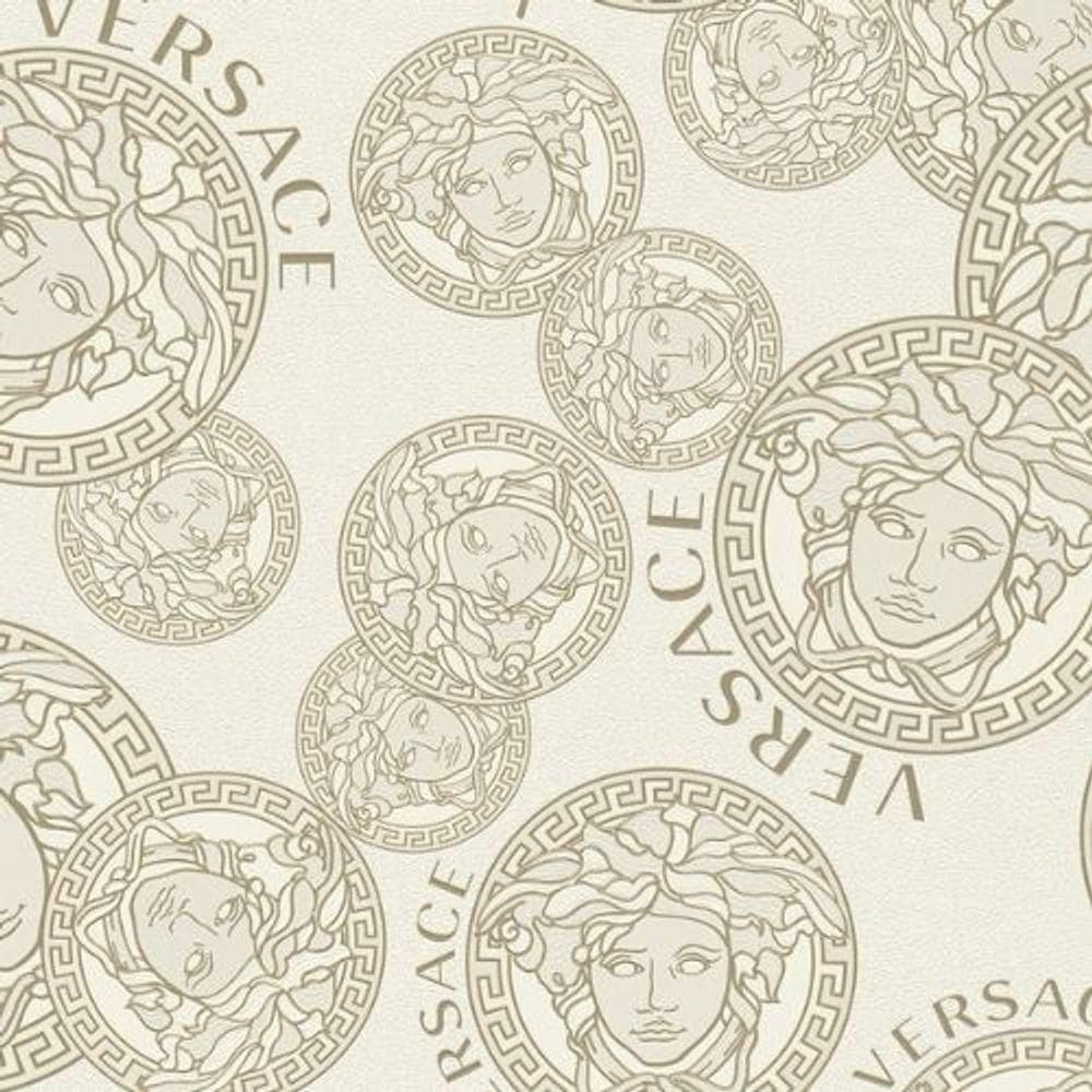 Papel De Parede Versace V Moderno Bege 386103