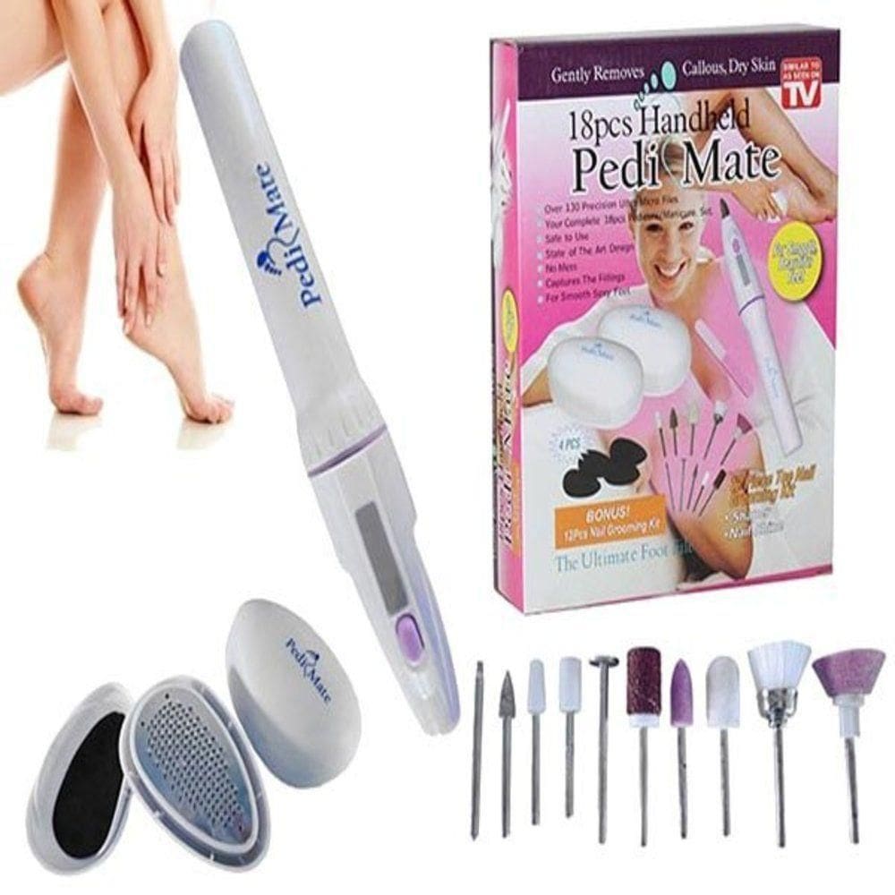 Kit Para Pedicure Manicure Removedor De Calos Completo Com Polidor De Unhas Lixador Esfoliador E Rachaduras