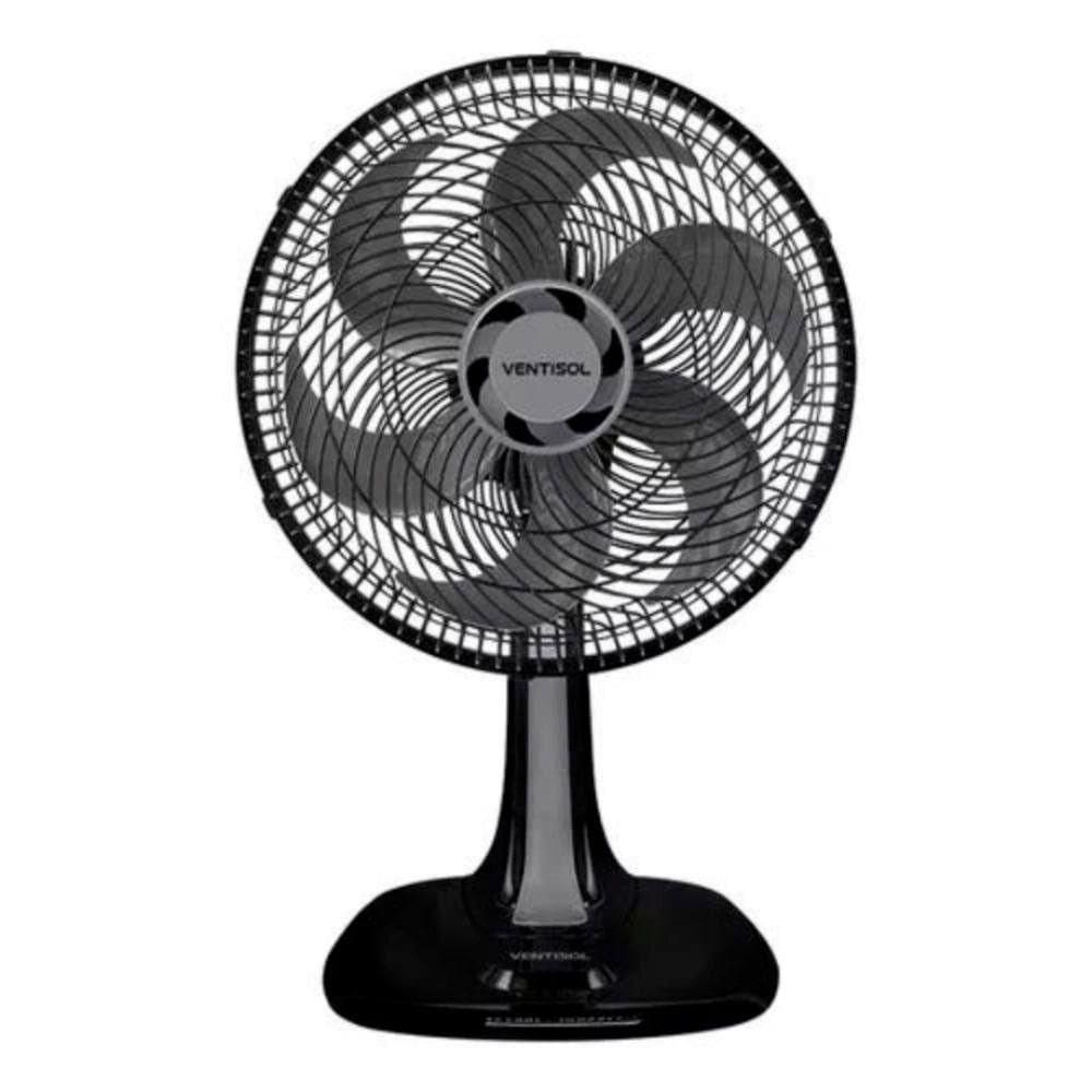 Ventilador Oscilante Mesa 30cm Turbo 6 Pás 220V Ventisol Preto 220V