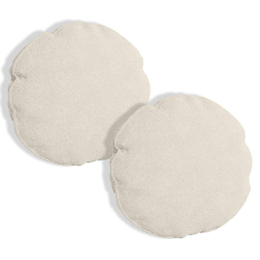 Kit 2 Capas Para Almofada Redonda Boucle 50x50cm - 7 Decor Bege
