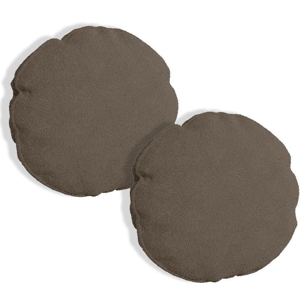 Kit 2 Capas Para Almofada Redonda Boucle 40x40cm - 7 Decor Marrom