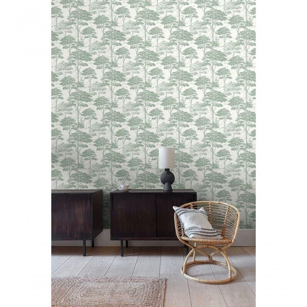 Papel De Parede Maison Paisagens Verde Mn3009