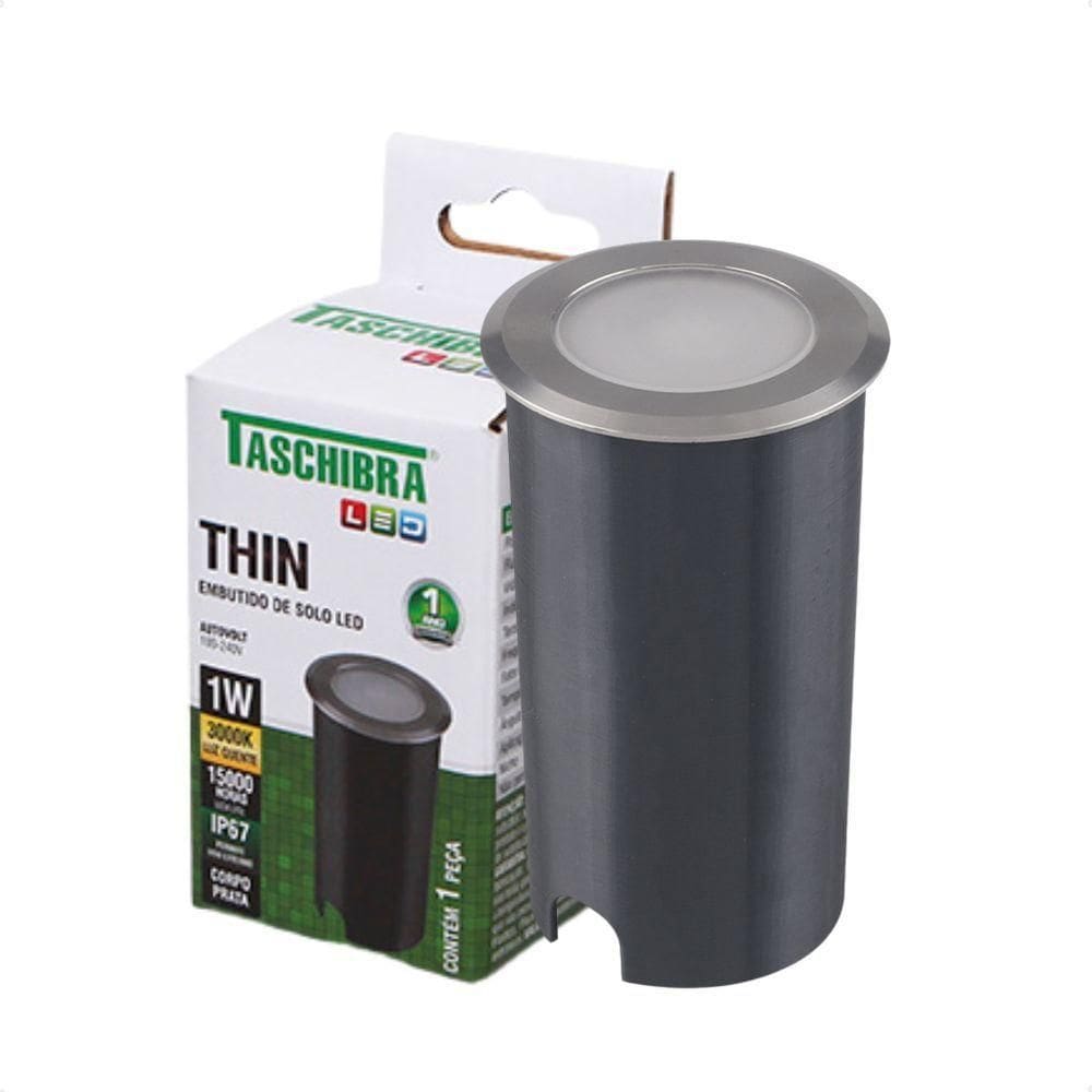 Embutido De Solo Led Taschibra Thin 1w Redondo Bivolt Prata