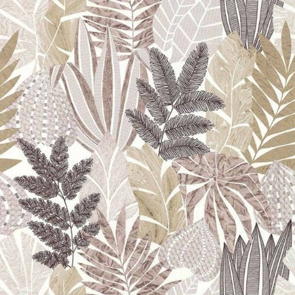 Papel De Parede Sejours Et Chambres 2 Folhagem Bege 51221207