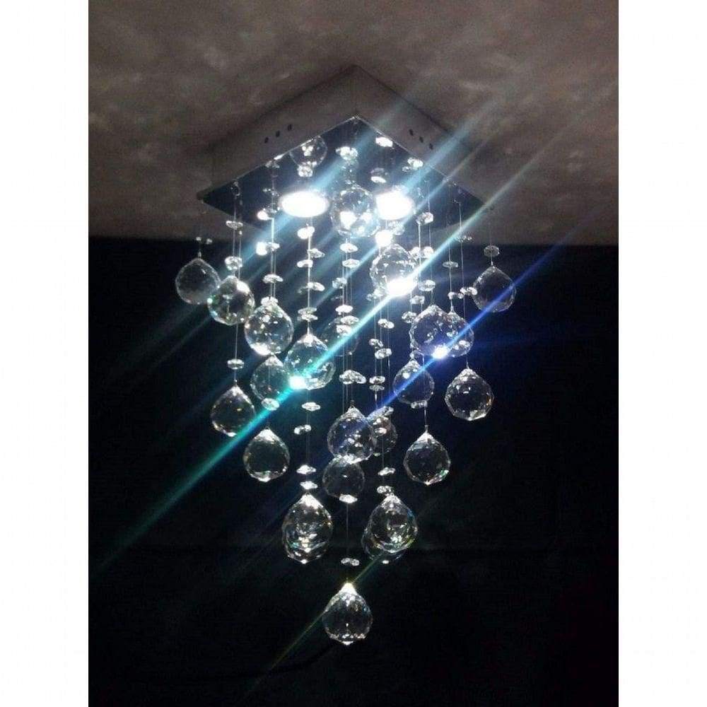 Lustre Para Sala, Quarto, Cozinha Em Cristal K9 Base 20x20 50cm