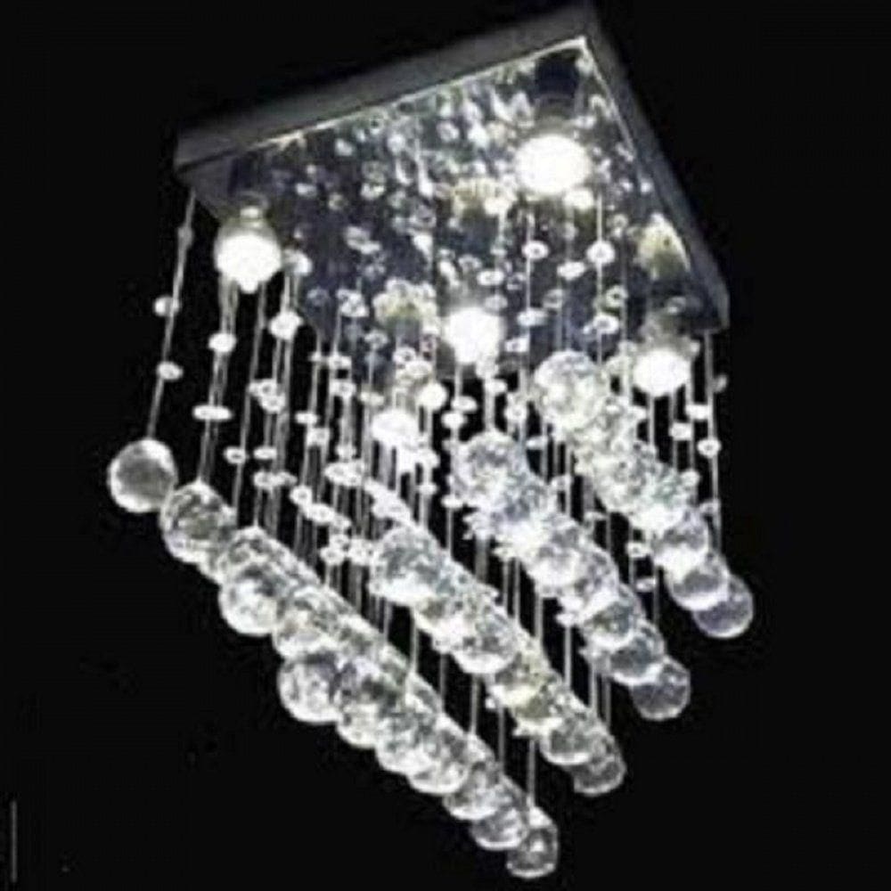 Lustre Para Sala, Quarto, Hall, Cozinha, Em Cristal K9 Base 30x30 40cm