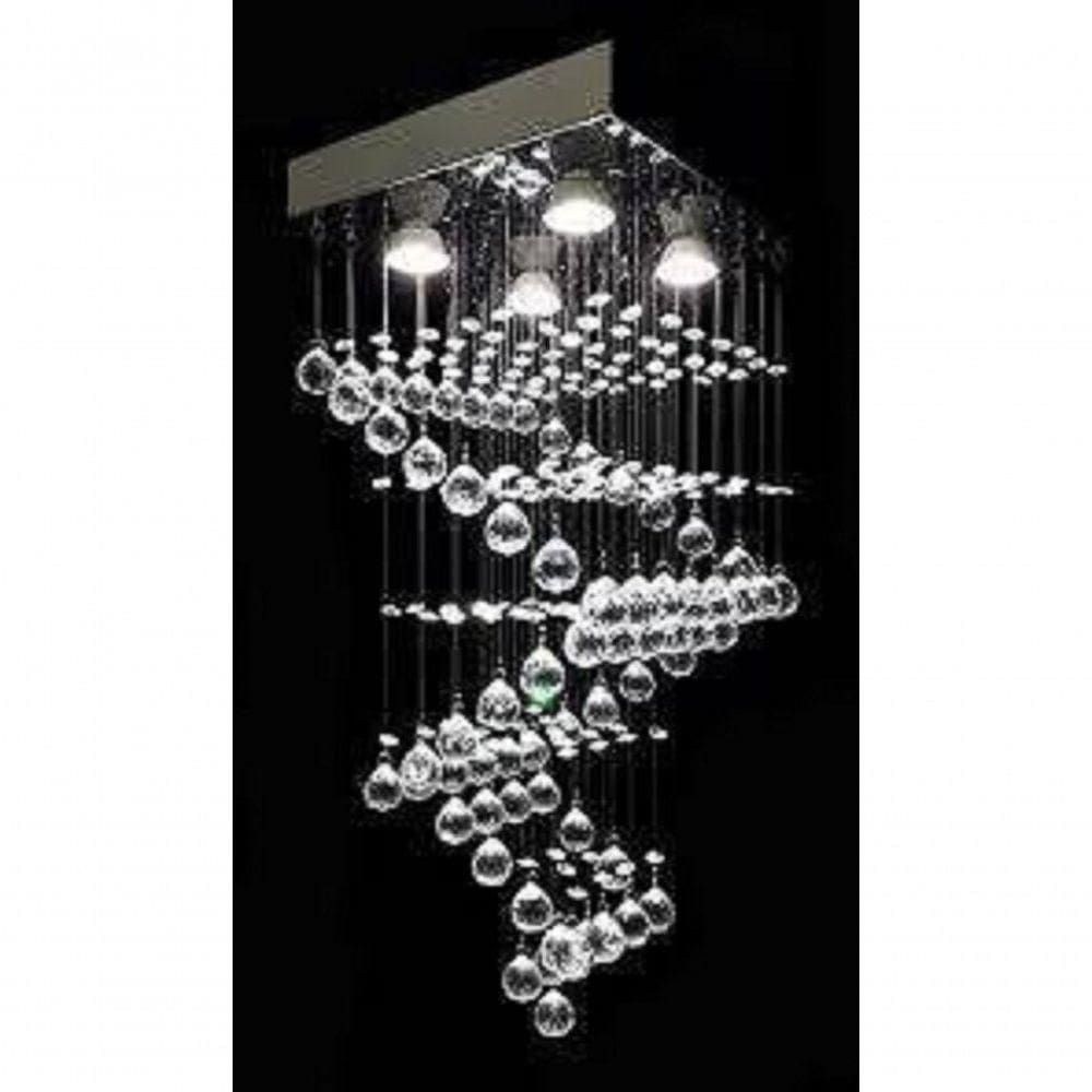 Lustre Para Sala, Corredor, Quarto, Sala De Jantar Em Cristal K9 Base 38x38 90cm