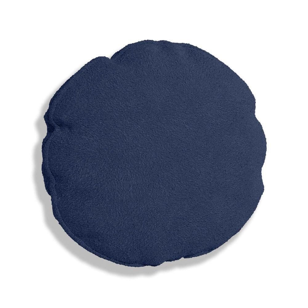 Capa Para Almofada Redonda Veludo 40x40cm - 7 Decor Azul Marinho