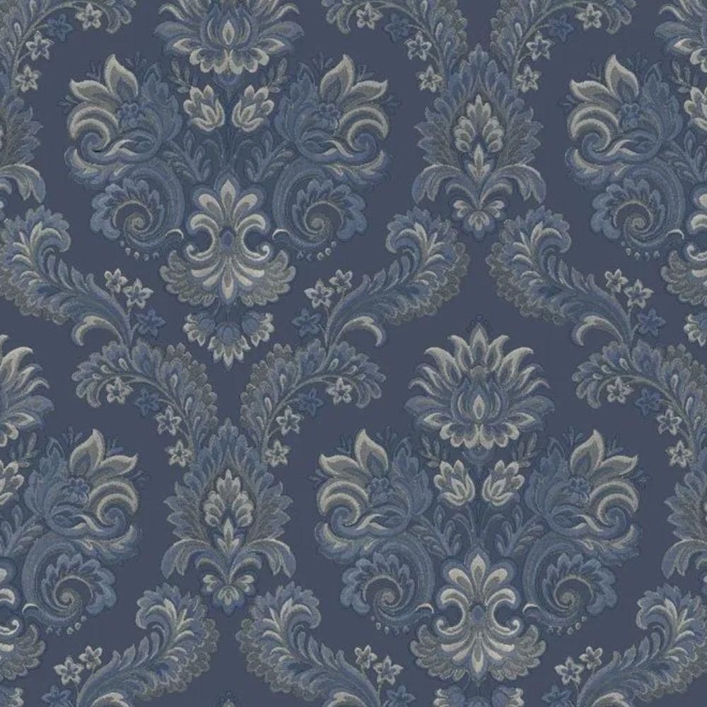 Papel De Parede Thema Damask Azul 28829