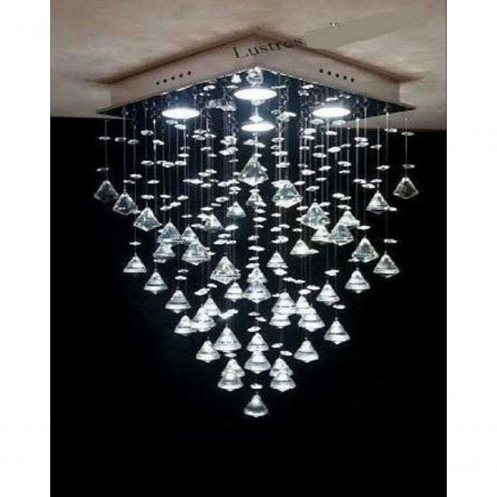 Lustre Para Sala, Quarto, Hall, Sala De Jantar, Cozinha Em Cristal K9 Base 30x30 80cm