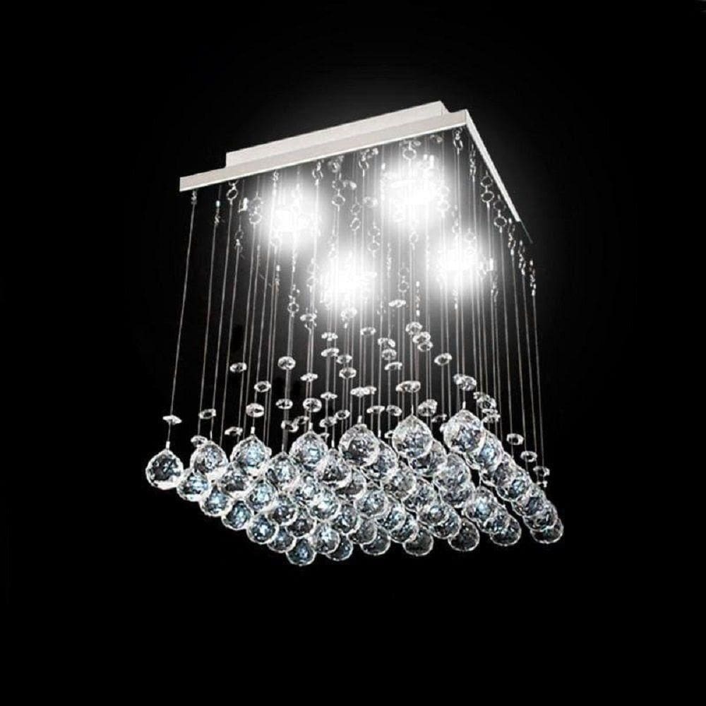 Lustre Para Sala, Quarto, Hall, Cozinha, Sala De Jantar Em Cristal Base 30x30 50cm