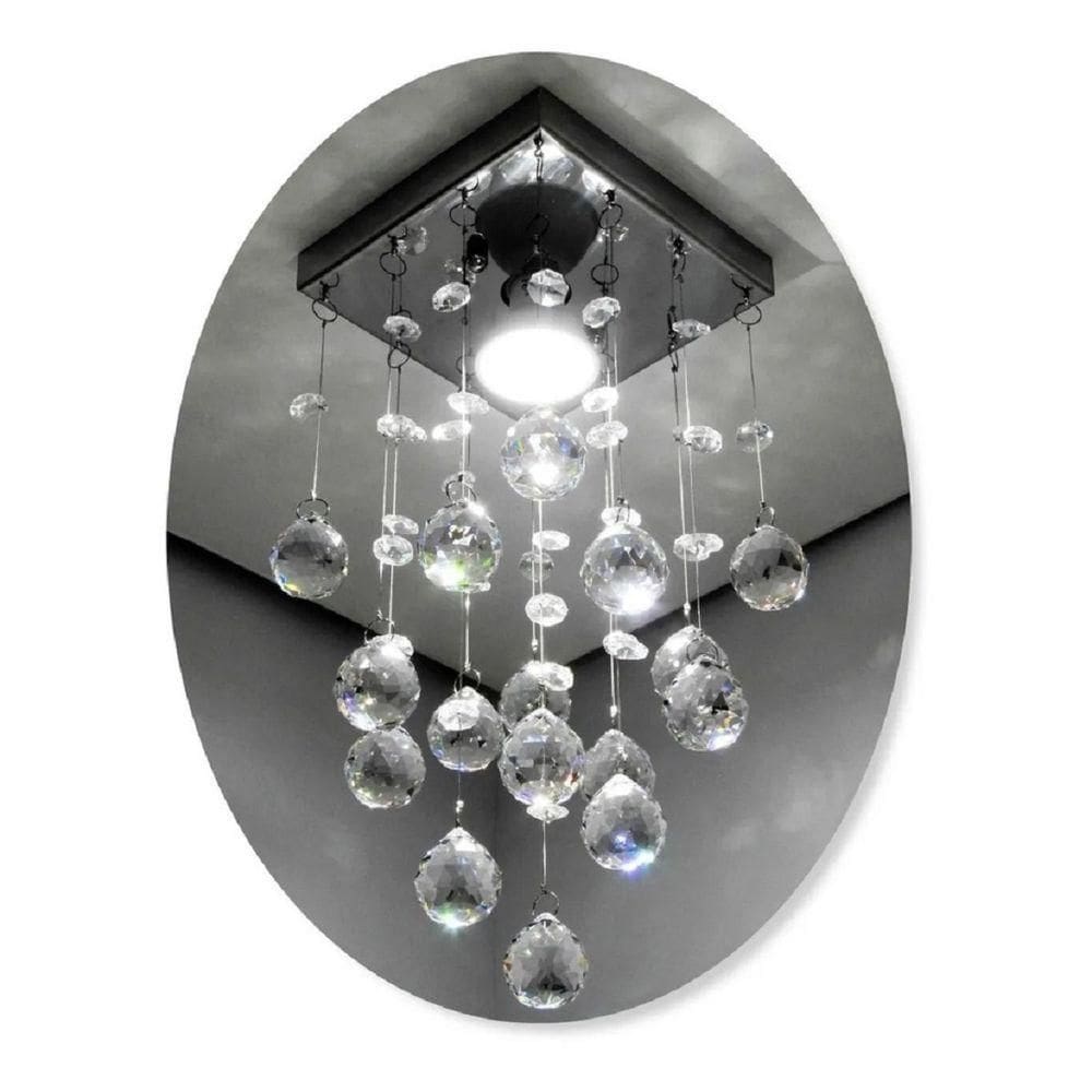 Lustre Para Sala, Quarto, Banheiro, Cozinha Em Cristal K9 Base 14x14 40cm