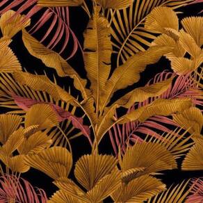 Painel De Parede The Wall 2 Folhagem Dourado 391853