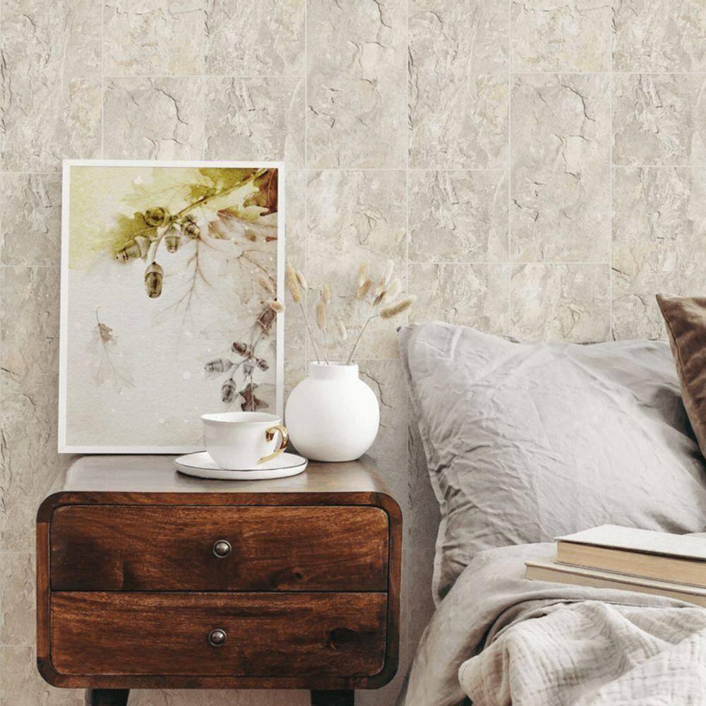 Papel De Parede Struktura Pedra Branco 45768