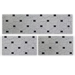 Kit 3 Peças Jogo Cozinha Passadeira Manta Vinilico Laminado Marmore Carrara