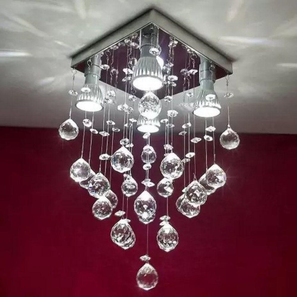 Lustre Para Sala, Quarto, Cozinha, Corredor Em Cristal K9 Base 20x20 40cm