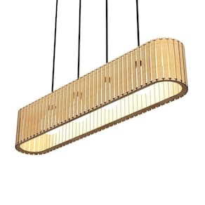Luminária Centauro Modelo Ripado mdf Cru 5mts De Cabo