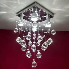 Lustre Para Sala, Quarto, Cozinha, Corredor Em Cristal K9 Base 20x20 30cm