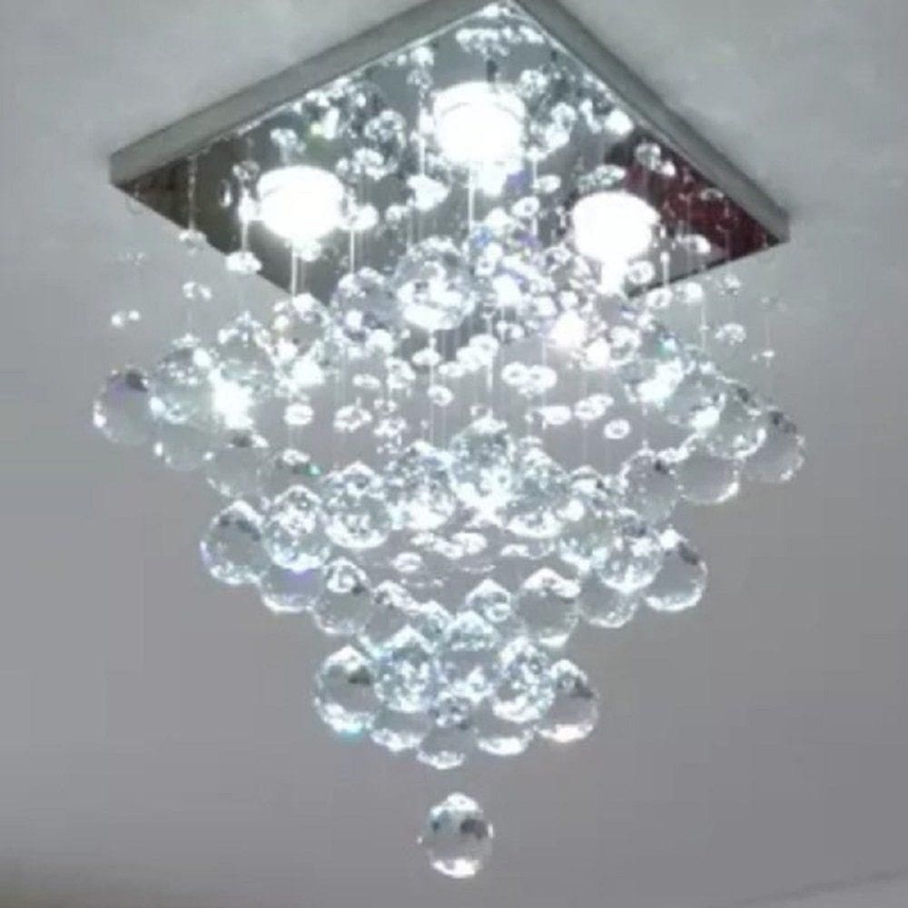 Lustre Para Sala, Quarto, Cozinha, Sala De Janta Em Cristal K9 Base 30x30 40cm
