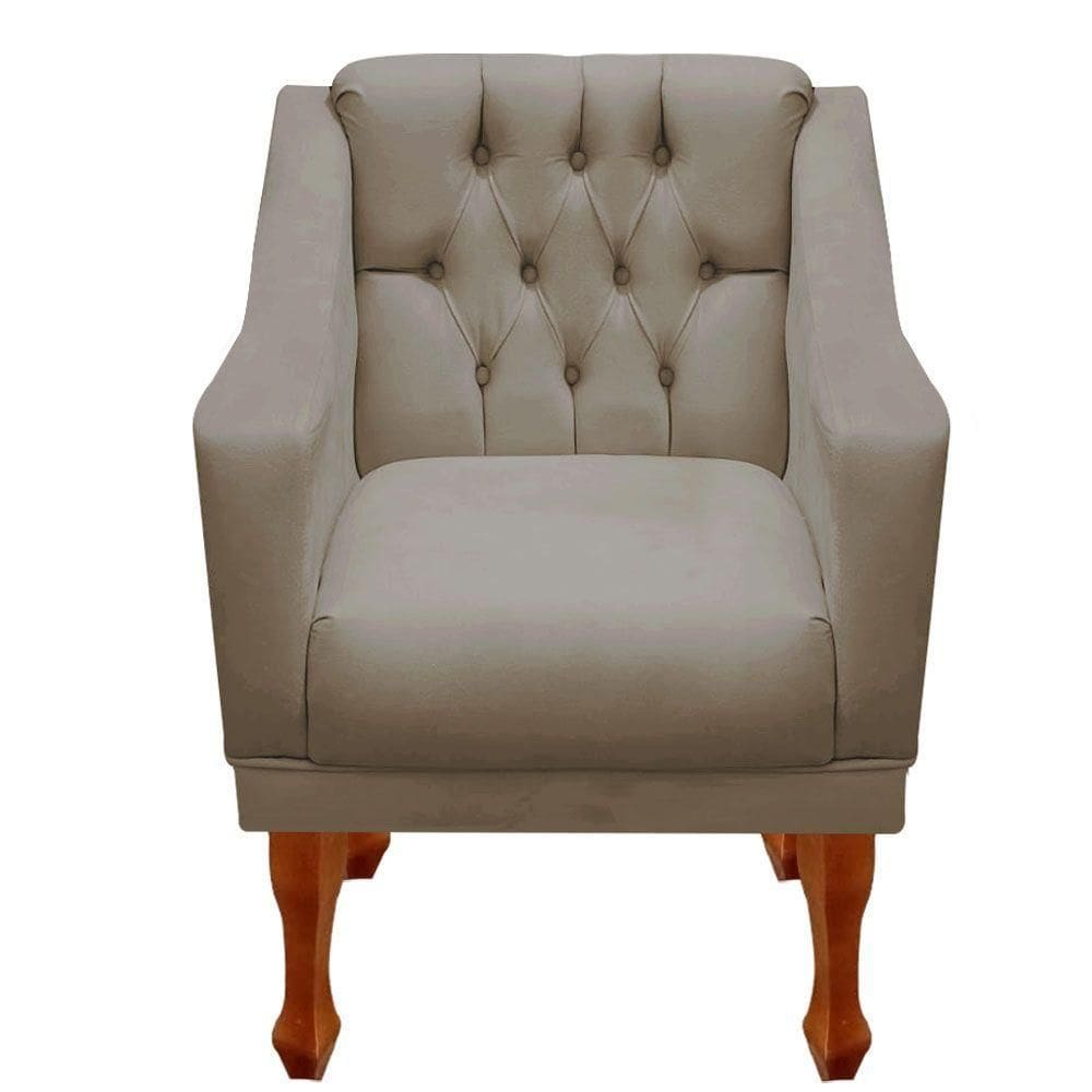 Poltrona Decorativa Resistente Recepção Grécia Dritex Suede Cappuccino