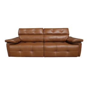 Sofá Retrátil E Reclinável De Couro Queen 2,20 M Brown - Mempra Design