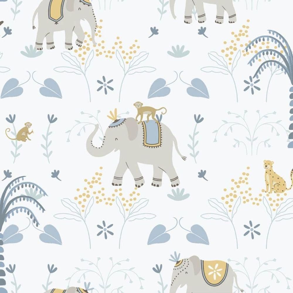 Papel De Parede Enzo Elefante Azul 285-2
