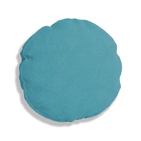 Capa Para Almofada Redonda Boucle 50x50cm - 7 Decor Azul Turquesa