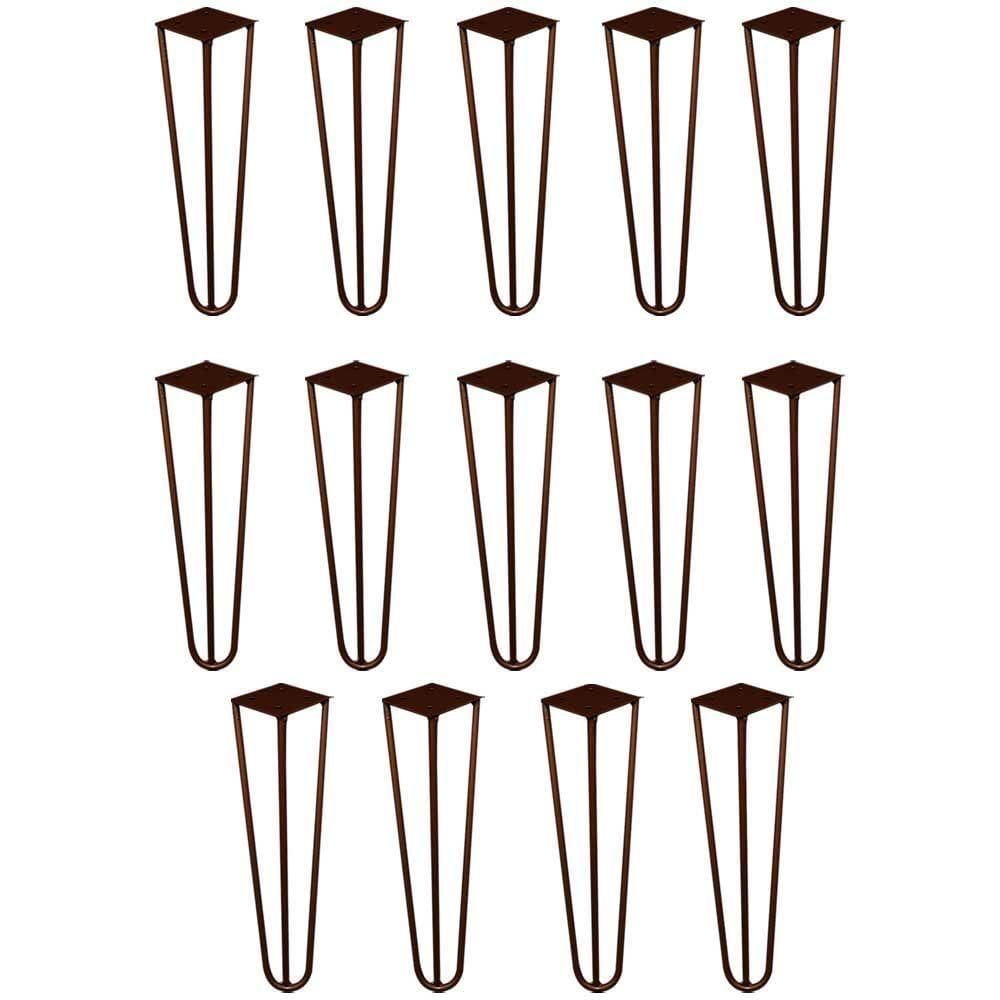 Kit 14 Pés De Metal 30 Cm Mesa De Canto Rack E Puffs Bronze