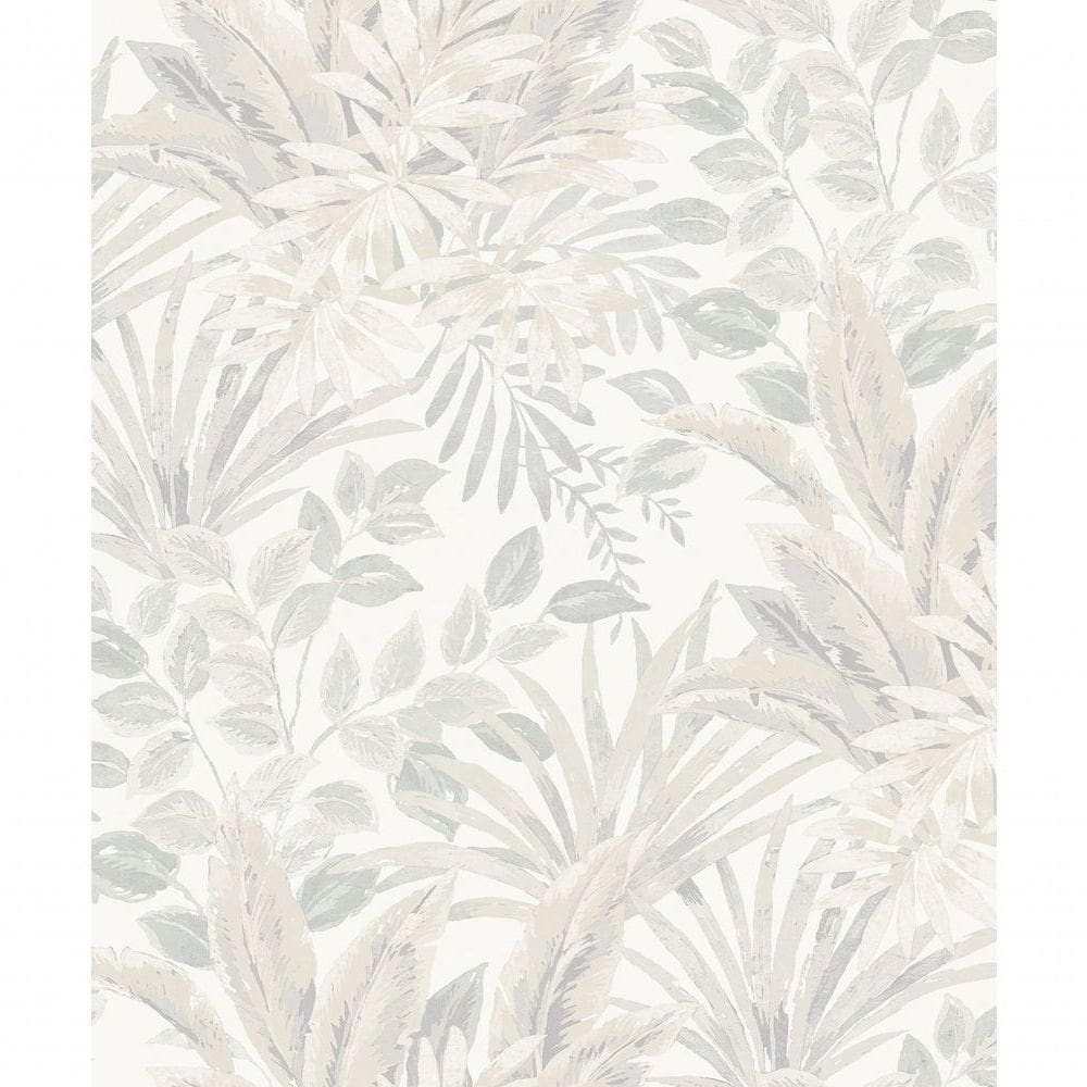 Papel De Parede Time Folhagem Verde E Lilas Tj3202