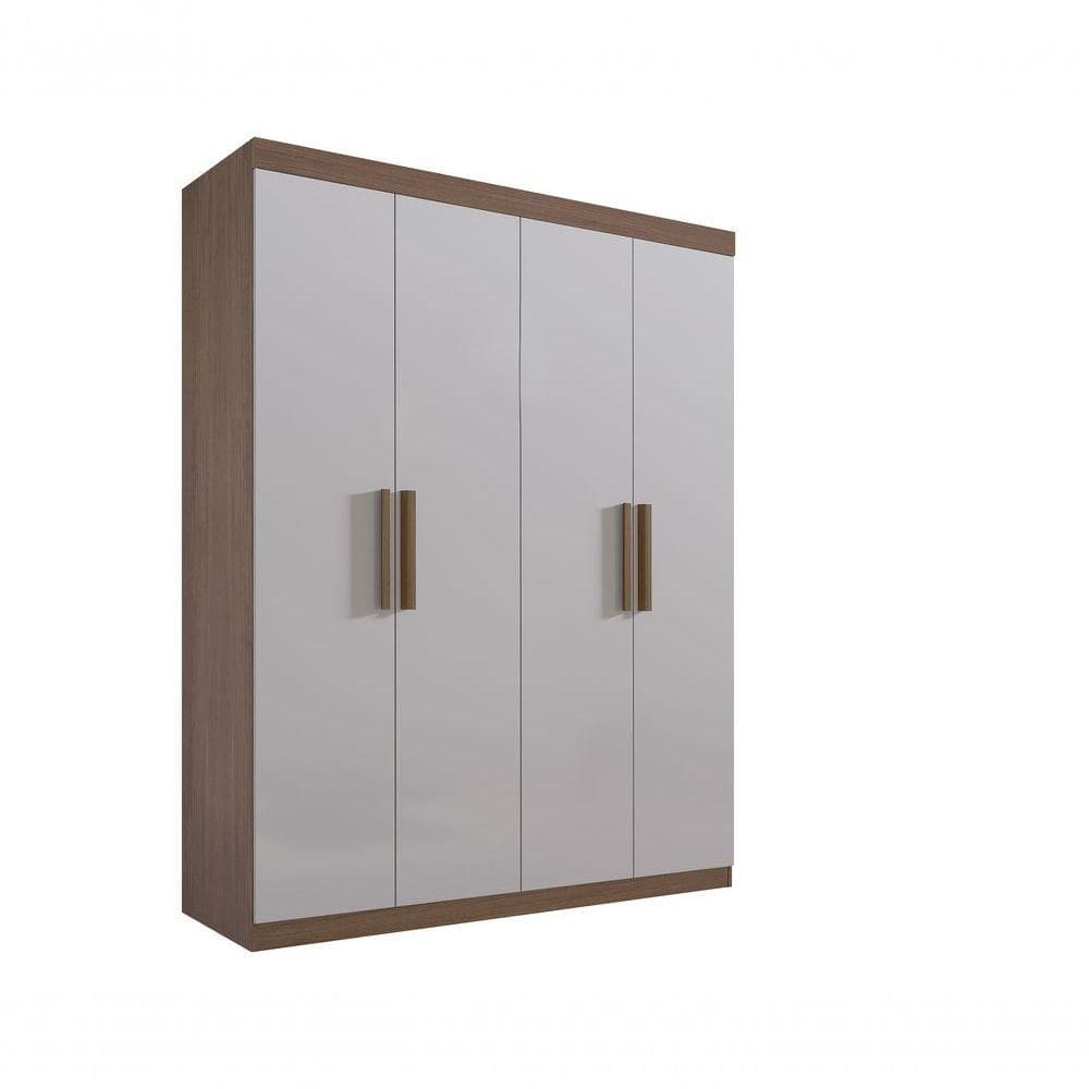 Guarda Roupa 4 Portas 3 Gavetas Sem Pés Colibri Plus - D` Doro Castanho/off White