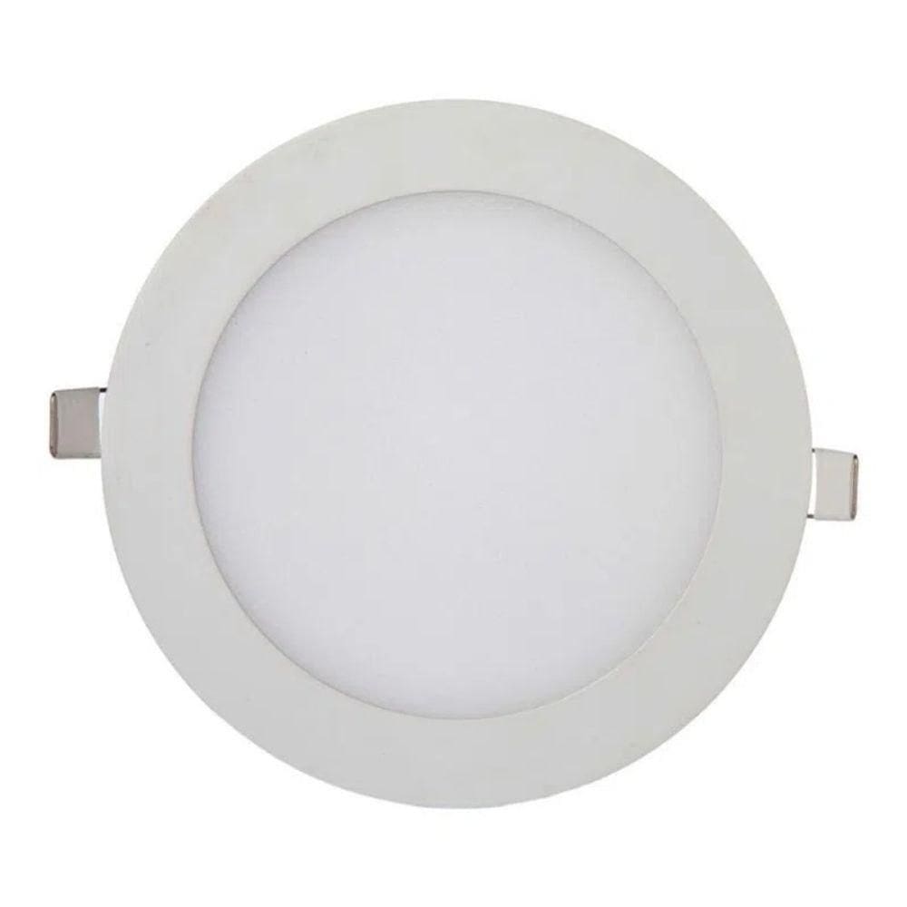 Kit 7 Painéis Led Embutir 12w Redonda Branco Morna 3000k