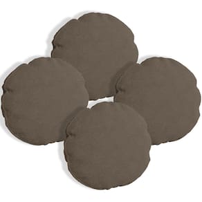 Kit 4 Capas Para Almofada Redonda Veludo 40x40cm - 7 Decor Marrom