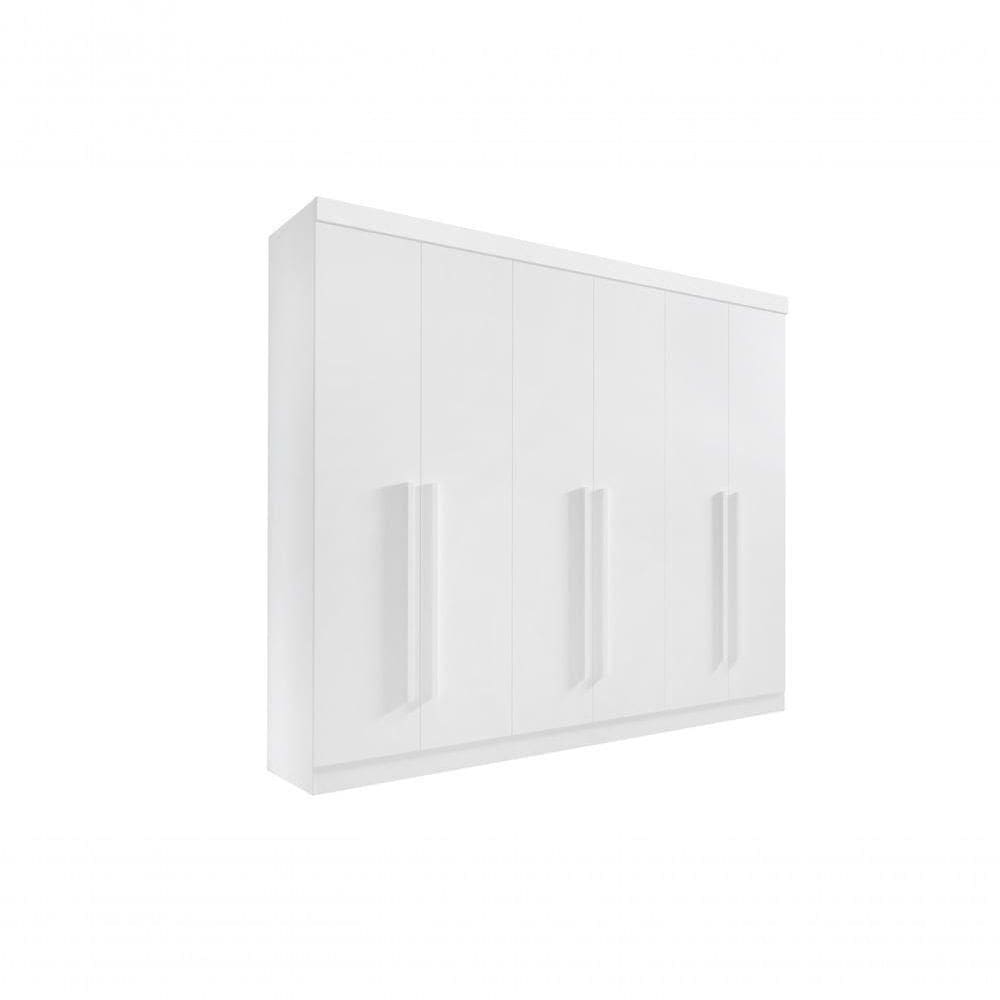 Roupeiro 6 Portas 6 Gavetas Com Pés Da Vinci Plus - D` Doro Branco