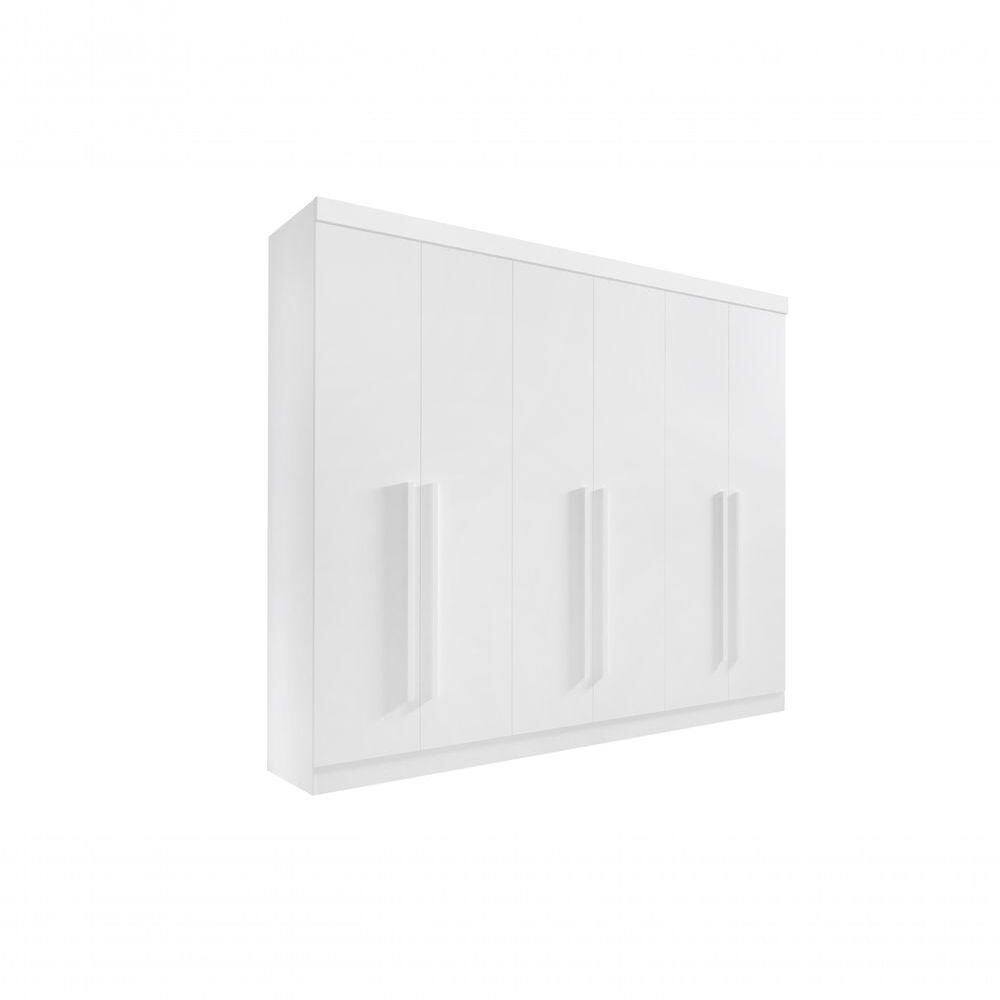Roupeiro 6 Portas 6 Gavetas Com Pés Da Vinci Plus - D` Doro Branco
