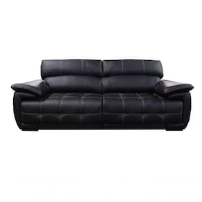 Sofá Retrátil E Reclinável De Couro Filipinas 2,20 M Preto Pigmentado - Mempra Design