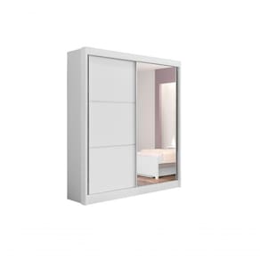 Guarda Roupa Casal Athenas 2 Portas 3 Gavetas Com Espelho Com Pés - D` Doro Branco