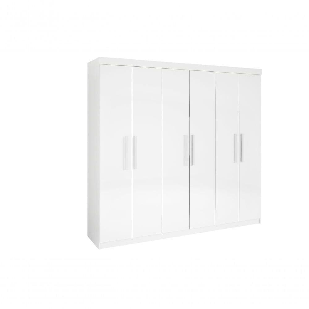 Guarda Roupa Casal 6 Portas Leblon Com Pés D` Doro Branco
