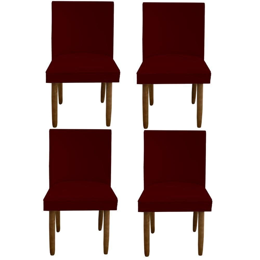 Kit 04 Cadeiras Para Sala De Jantar Tóquio Pés Palito Suede Marsala D`classe Decor