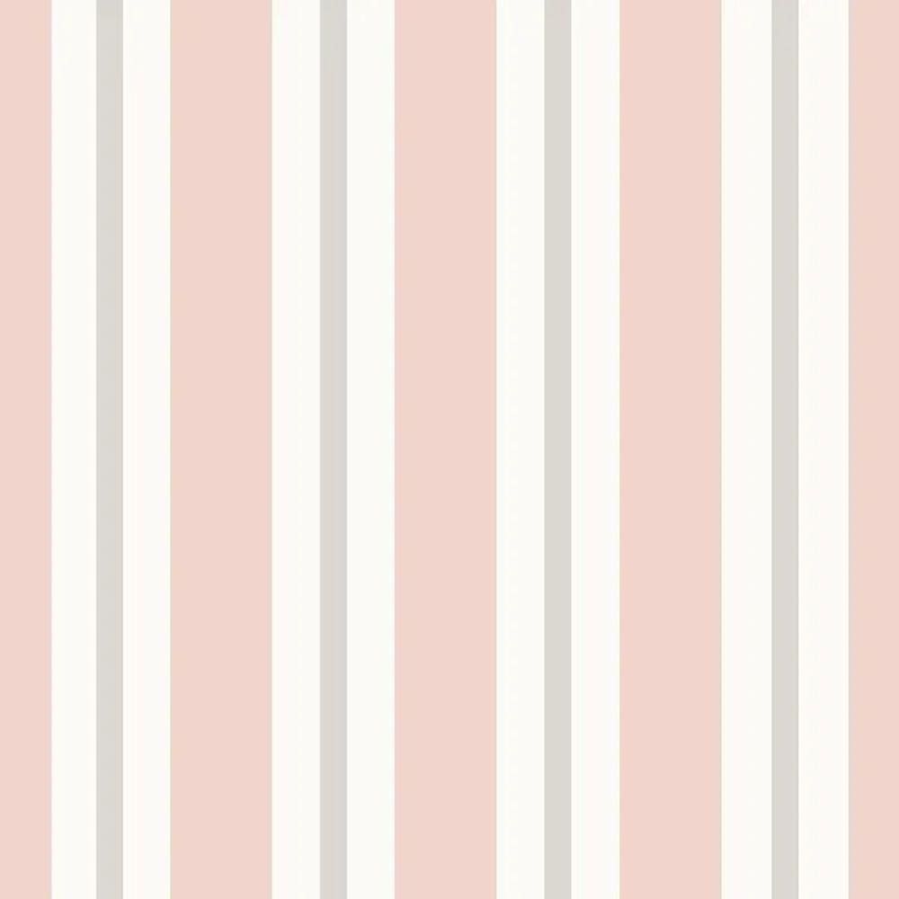 Papel De Parede Revoada Listrado Rosa E Cinza 4459