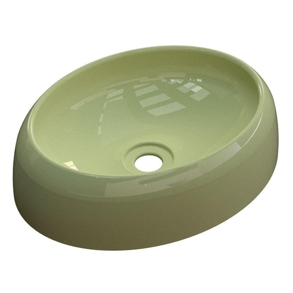 Cuba Pia De Apoio Para Banheiro Oval Capri Ov39w C08 Verde Acqua - Mpozenato