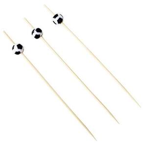Palito Em Bambu Para Petiscos 12cm Bola De Futebol - 20 Un