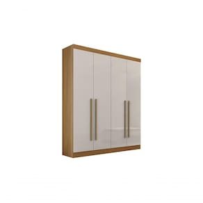 Guarda-roupa Da Vinci Plus 4 Portas 3 Gavetas Sem Pés - D` Doro Cinamomo/off White