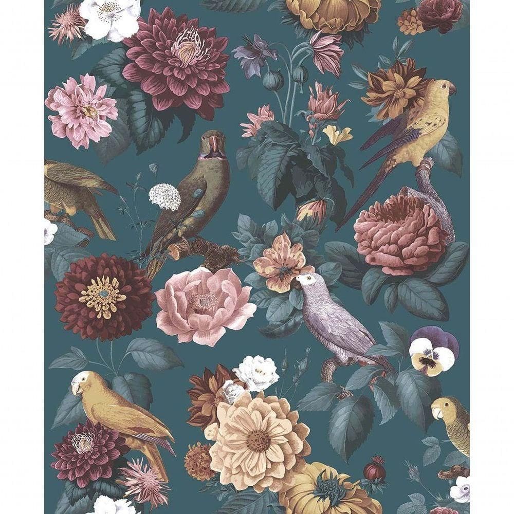 Papel De Parede Botany House Floral Azul 15547
