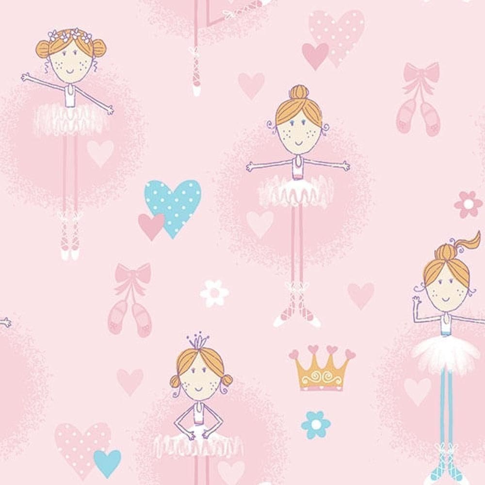 Papel De Parede Just 4 Kids Bailarina G56002 - Rolo 10m X 0,52m