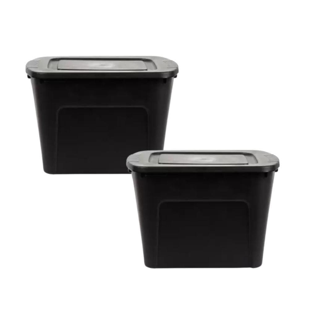 Kit 3 Caixas Organizadora Ecobox 80l Preta