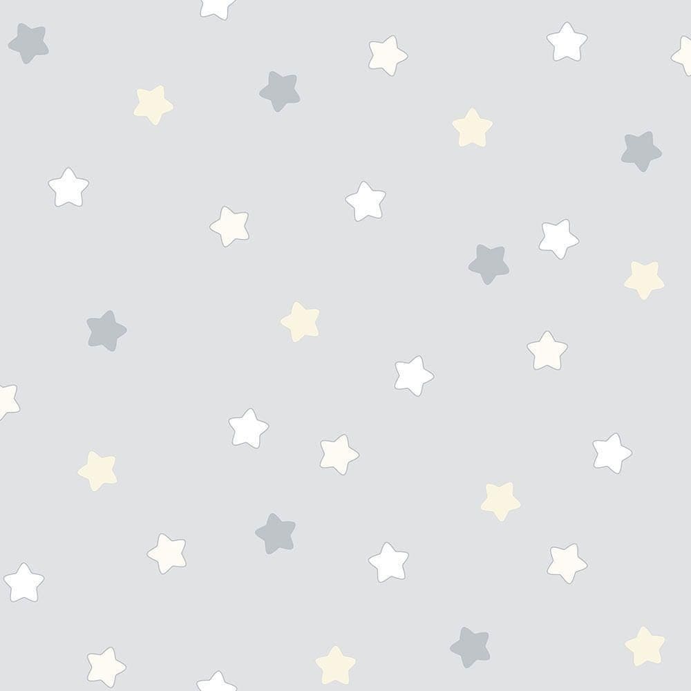 Papel De Parede Lullaby Estrelas Cinza 2253 - Rolo 10m X 0,53m