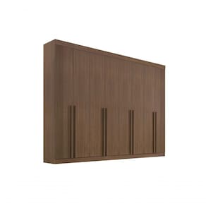 Guarda Roupa Casal 8 Portas Ripado 8 Gavetas Com Pés Daymont - D` Doro Castanho/ripado