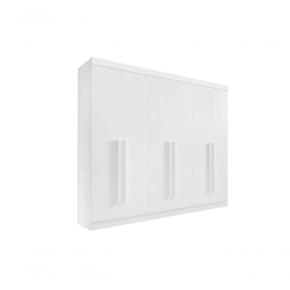 Roupeiro 6 Portas 6 Gavetas Sem Pés Da Vinci Plus - D` Doro Branco