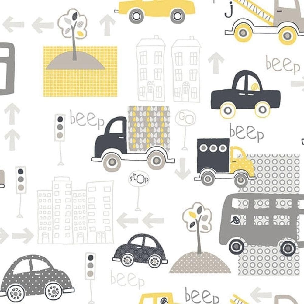 Papel De Parede Just 4 Kids Carros G56011 - Rolo 10m X 0,52m